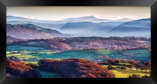 Mist in the Valley Framed Print by Rick Lindley