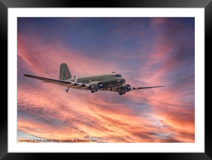 Evening Flight Framed Mounted Print by Rick Lindley