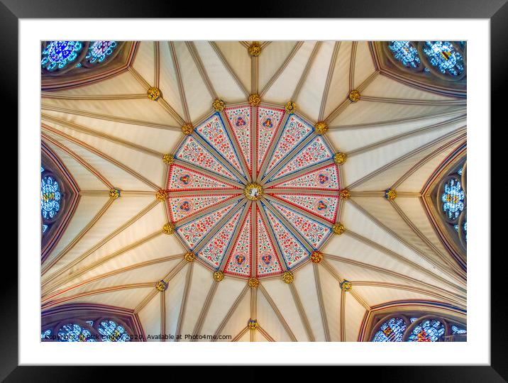 Looking up York Minster Framed Mounted Print by Rick Lindley