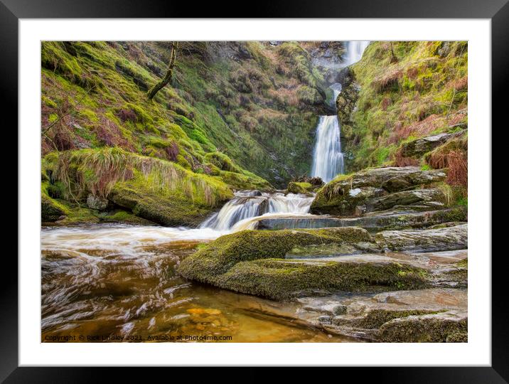 Pistyll Rhaeadr Waterfall Framed Mounted Print by Rick Lindley