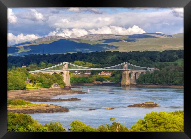 Menai Bridge Framed Print by Rick Lindley