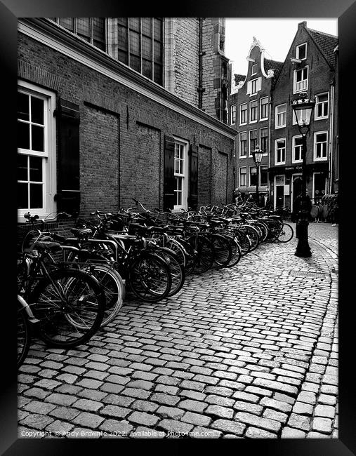 Amsterdam Bikes Framed Print by Andy Brownlie