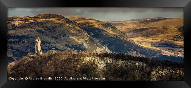 Wallace Monument Landscape Framed Print by Andy Brownlie