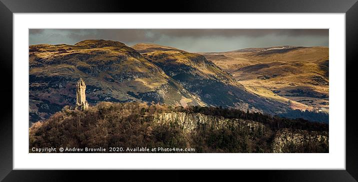 Wallace Monument Landscape Framed Mounted Print by Andy Brownlie