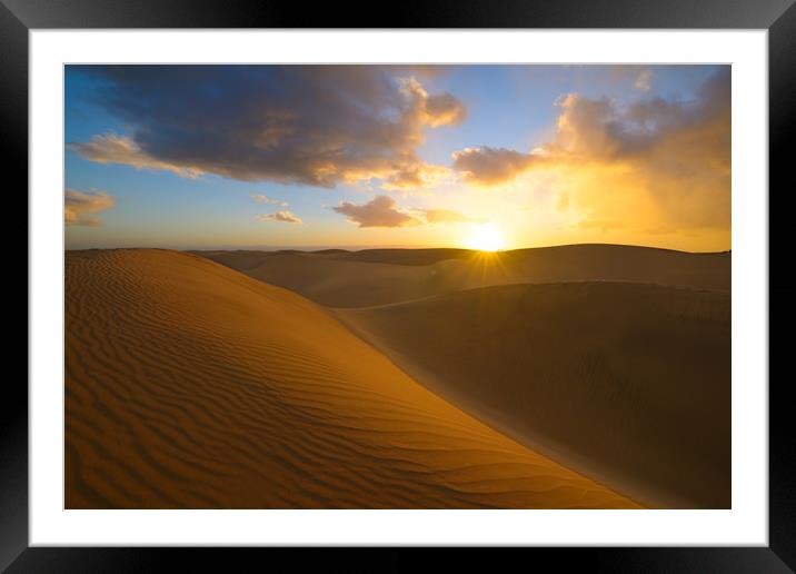 Desert Sunset Framed Mounted Print by Jordan Jelev