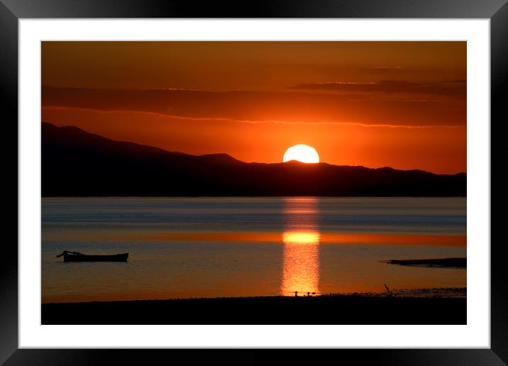 Sunrise over the lake Framed Mounted Print by Jordan Jelev