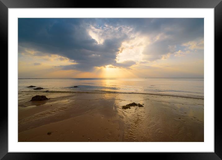 Seascape sunset Framed Mounted Print by Jordan Jelev