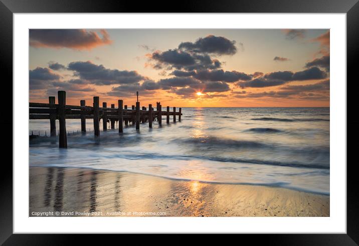 Gorleston-on-Sea Norfolk Beach Sunrise  Framed Mounted Print by David Powley