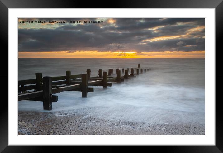 Beach Sunrise on Gorleston Beach Norfolk Framed Mounted Print by David Powley