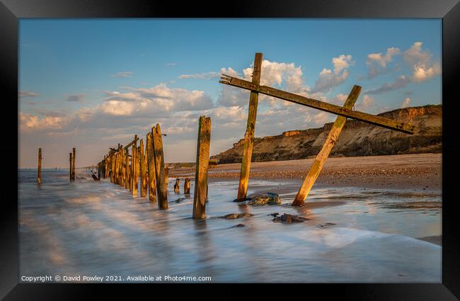 Evening Light on Happisburgh Beach Norfolk Framed Print by David Powley