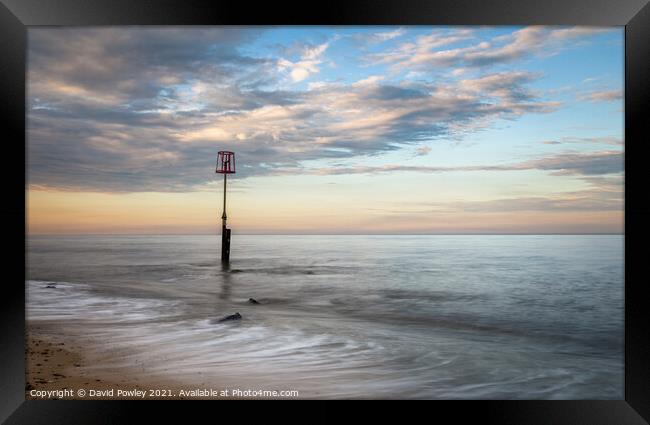Evening light on the beach at Caister-on-Sea Framed Print by David Powley