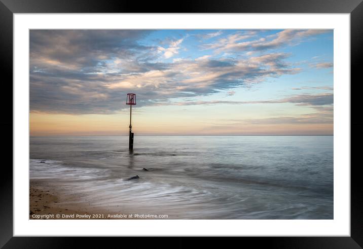 Evening light on the beach at Caister-on-Sea Framed Mounted Print by David Powley