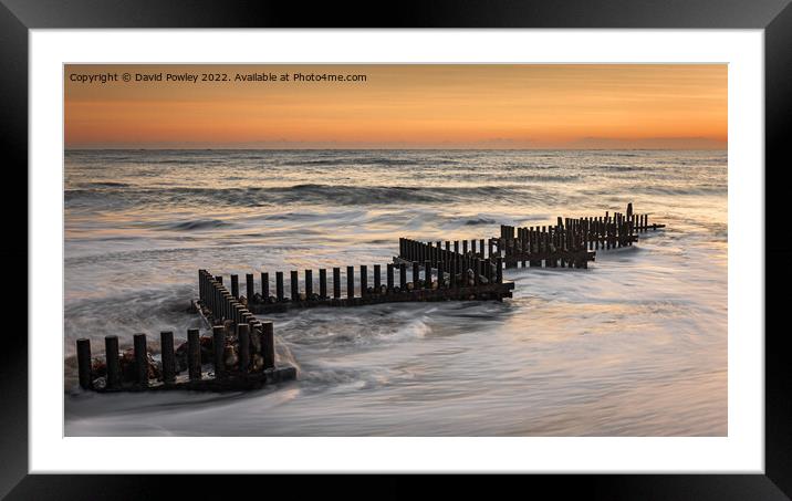Sunrise Glow on Caister Beach Framed Mounted Print by David Powley