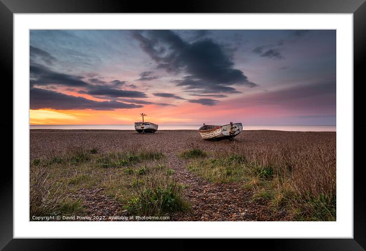 Sunrise on Aldeburgh Beach Framed Mounted Print by David Powley