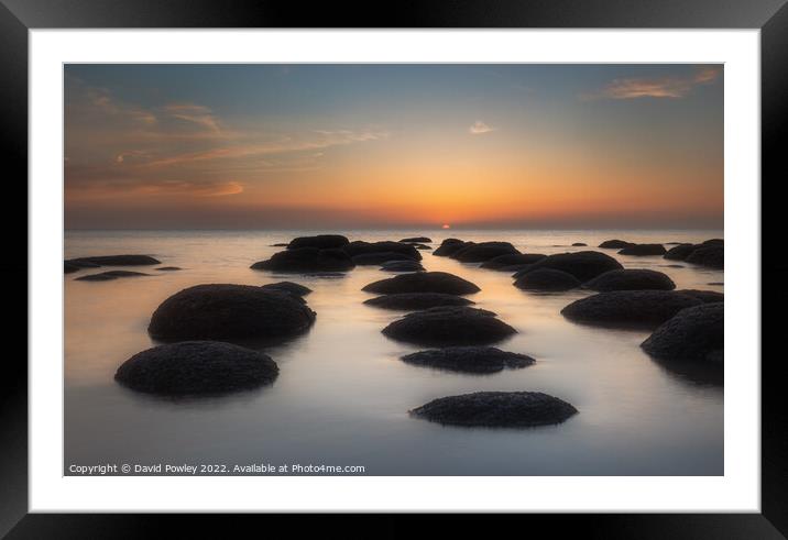 Tranquil Sunset Reflection Framed Mounted Print by David Powley