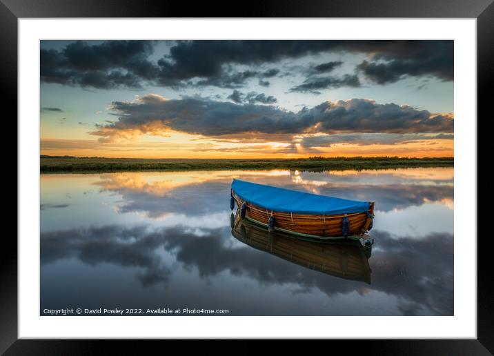 Golden Sunset over Blakeney Quay Framed Mounted Print by David Powley