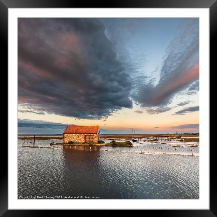 Stunning Thornham Harbour Sunset Framed Mounted Print by David Powley