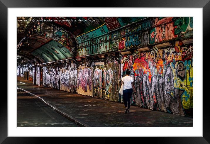Vibrant Graffiti Art in Leake Street Tunnel Framed Mounted Print by David Powley