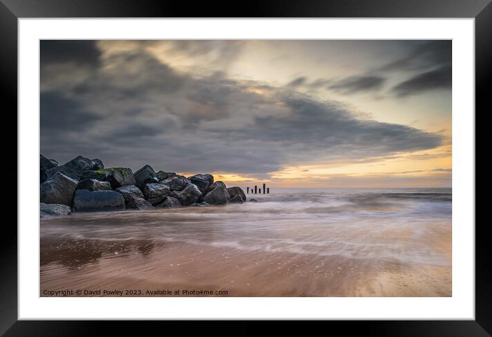 Raw Power of Nature at Hopton Beach Framed Mounted Print by David Powley