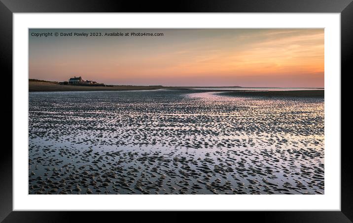 Sunset On Brancaster Beach  Framed Mounted Print by David Powley