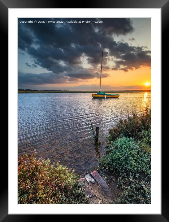 Golden Evening at Blakeney Harbour Framed Mounted Print by David Powley