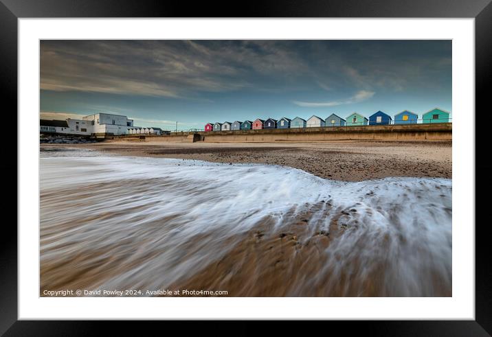 Incoming Tide On Southwold Beach Framed Mounted Print by David Powley