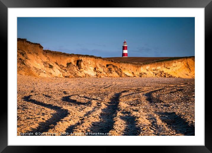Morning Light on Happisburgh Beach Norfolk Framed Mounted Print by David Powley