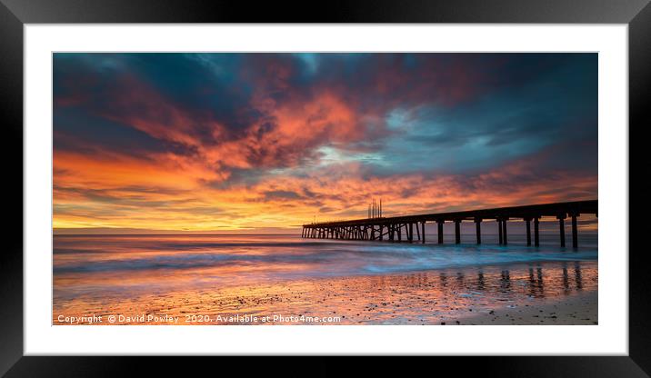 Suffolk Sunrise over Claremont Pier Lowestoft Framed Mounted Print by David Powley