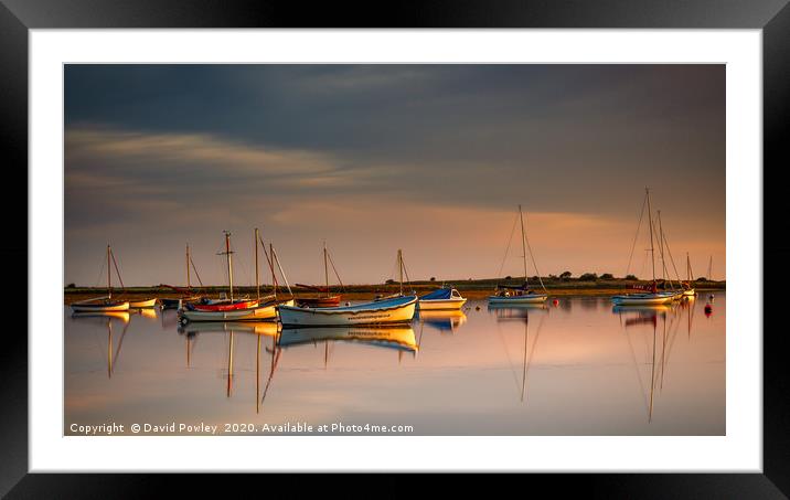 Morning light on Brancaster Staithe North Norfolk Framed Mounted Print by David Powley