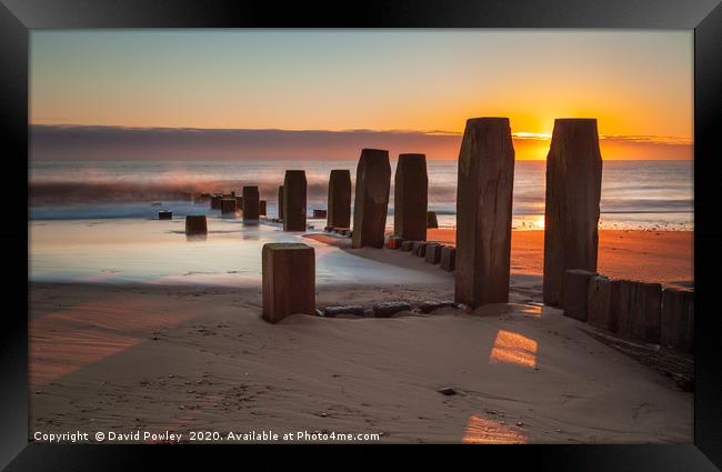 Sunrise on Walcott Beach Norfolk Framed Print by David Powley