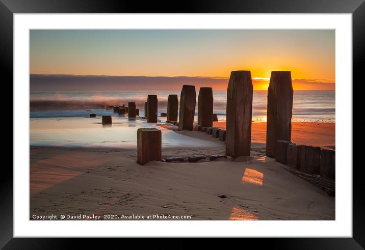 Sunrise on Walcott Beach Norfolk Framed Mounted Print by David Powley