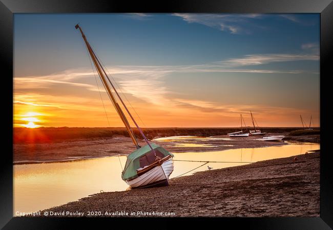 Blakeney Low Tide Sunset Norfolk Framed Print by David Powley