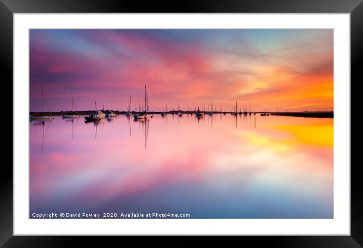 Early morning colour at Brancaster Staithe  Framed Mounted Print by David Powley