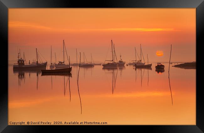 Brancaster Staithe sunrise Framed Print by David Powley