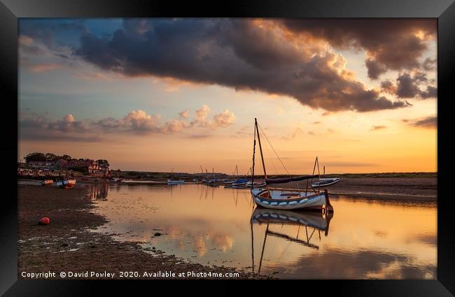 Serene Sunset: Burnham Overy Staithe Framed Print by David Powley