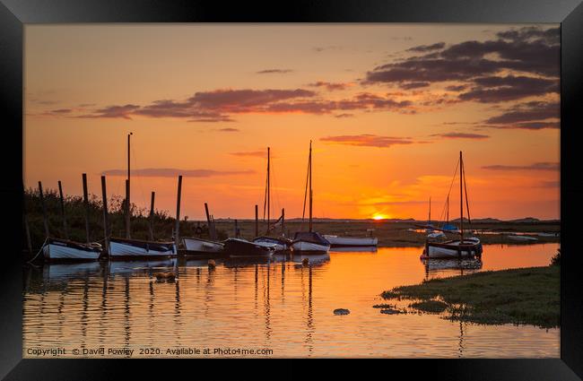 Sunset over Blakeney Harbour Framed Print by David Powley