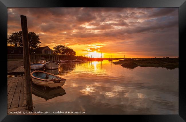 Blakeney Harbour Sunset Norfolk Framed Print by David Powley
