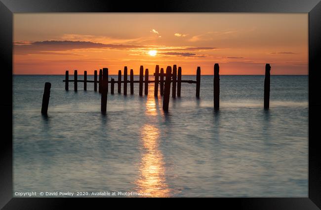 Happisburgh Beach Sunrise Framed Print by David Powley