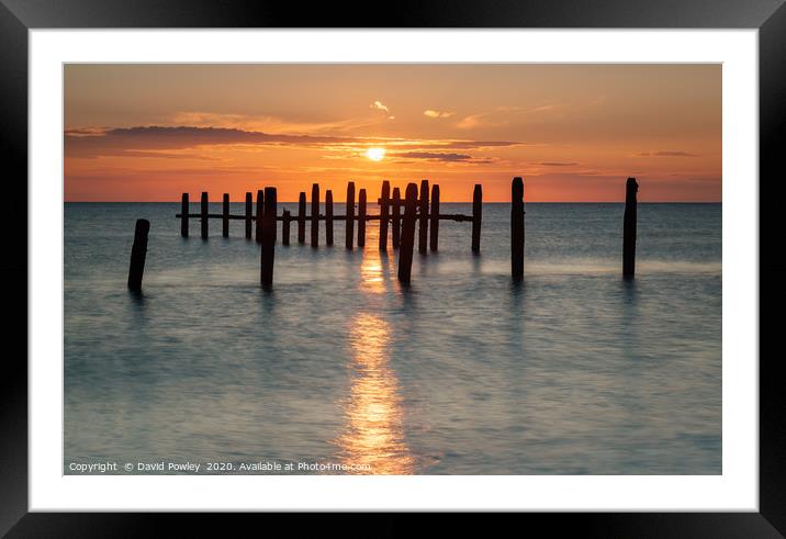 Happisburgh Beach Sunrise Framed Mounted Print by David Powley