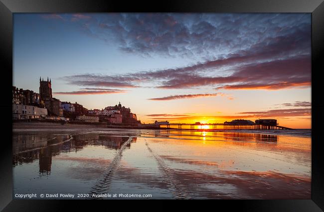 Serene Cromer Pier Sunset  Framed Print by David Powley