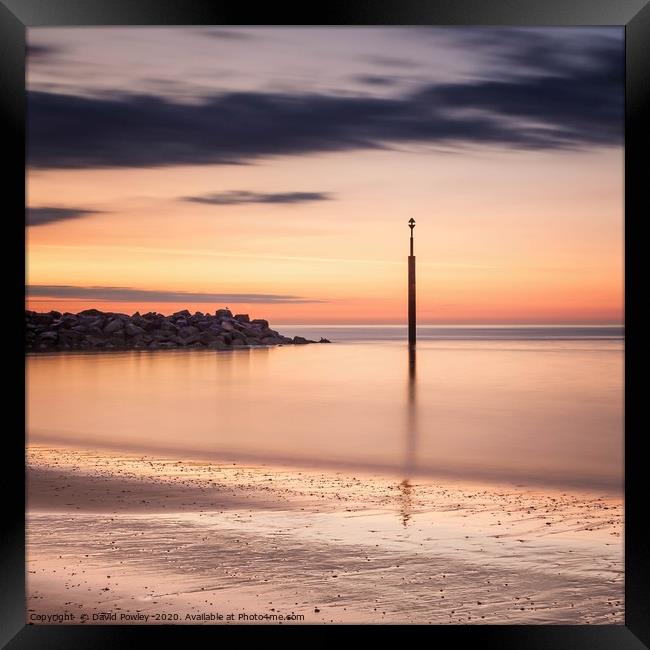 Dawn colour on Sea Palling Beach Framed Print by David Powley
