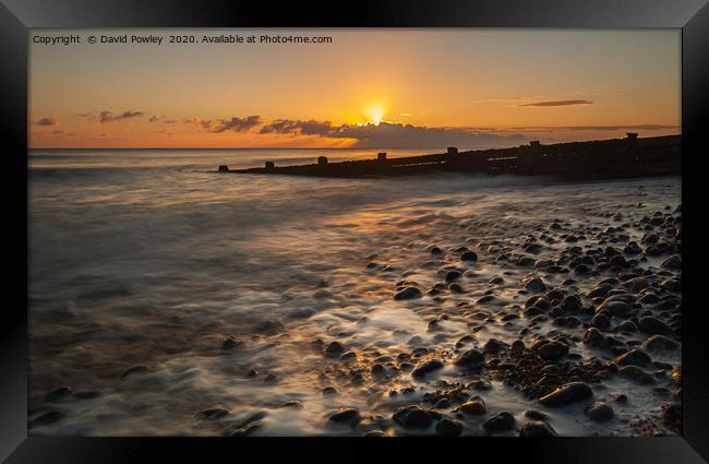 Radiant Sunrise on Cromer Beach Framed Print by David Powley