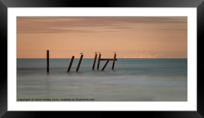 At the end of the day on Happisburgh Beach Framed Mounted Print by David Powley