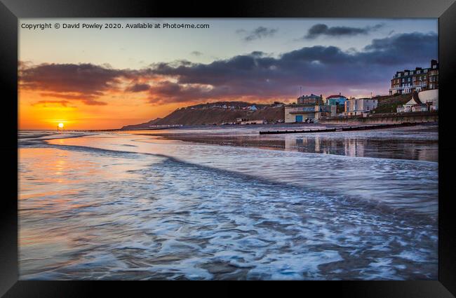Cromer seafront sunrise Framed Print by David Powley