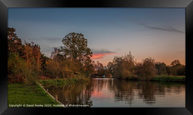 Autumnal sunset at Coltishall Framed Print by David Powley