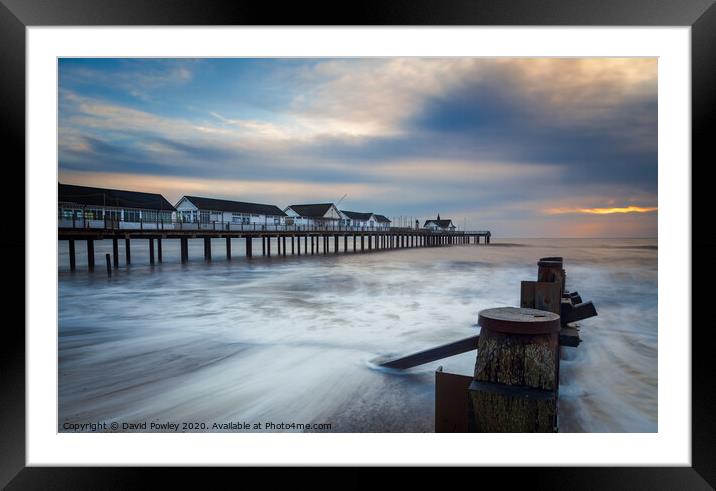 Dawn over Southwold Pier Framed Mounted Print by David Powley