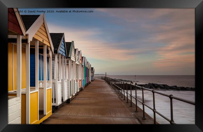Southwold Beach Huts at Dawn Framed Print by David Powley