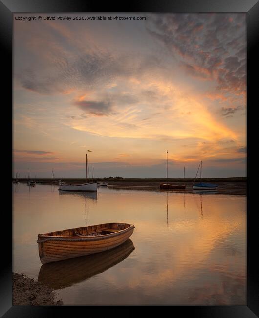 Dusk at Burnham Overy Staithe Framed Print by David Powley