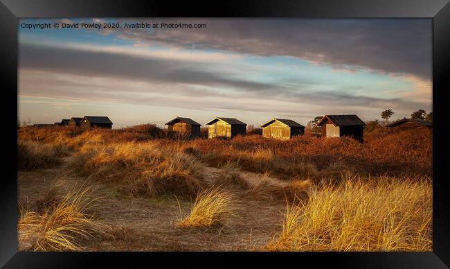 Walberswick Beach Huts At Dawn Framed Print by David Powley
