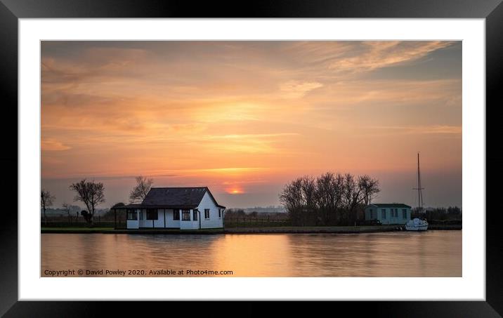 River Thurne Sunset Framed Mounted Print by David Powley